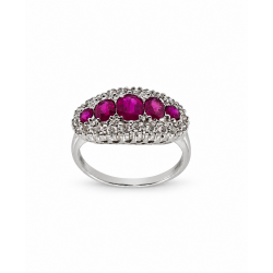 Pre Owned 18ct White Gold Ruby and Diamond Ring ZC201